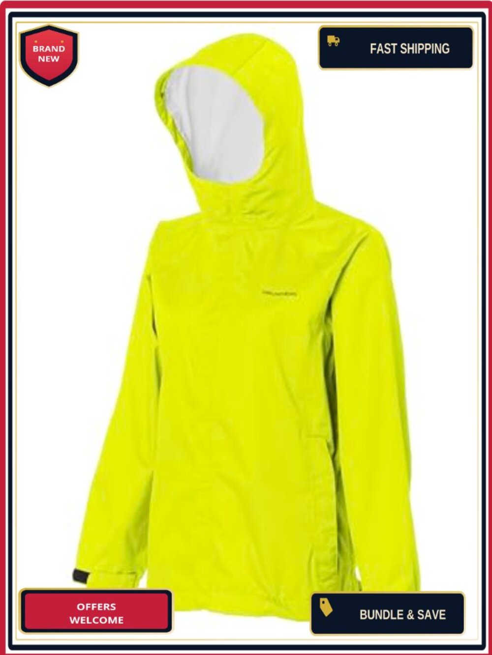 Waterproof Fishing Jacket for Women, DWR Finish, Long Sleeve, Zip Front